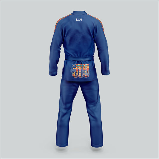 Limited-Edition Sublimated Panel & Embroidered Blue BJJ Gi