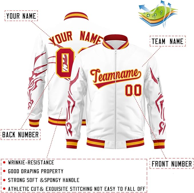 Custom Baseball Caging Jacket Red/White