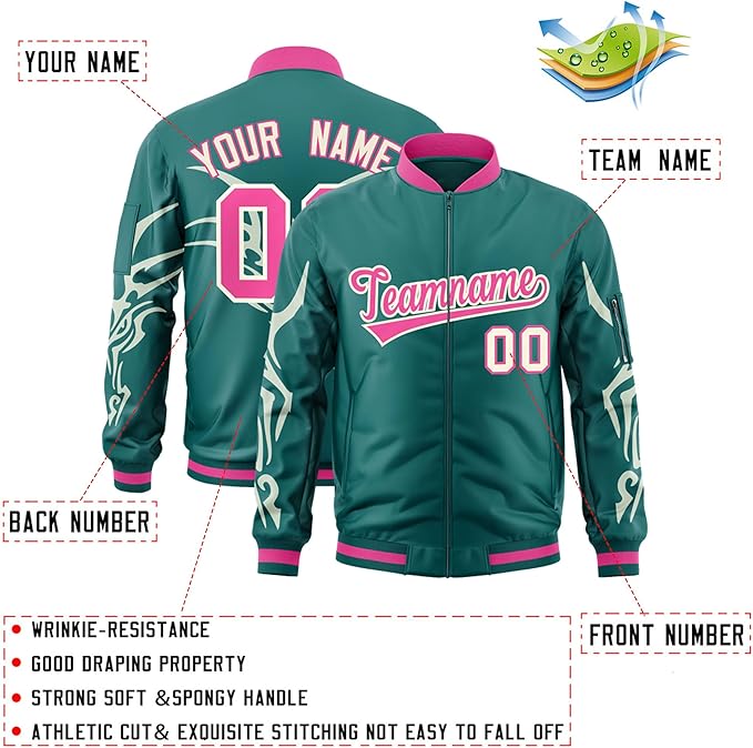 Custom Baseball Caging Jacket Green/pink