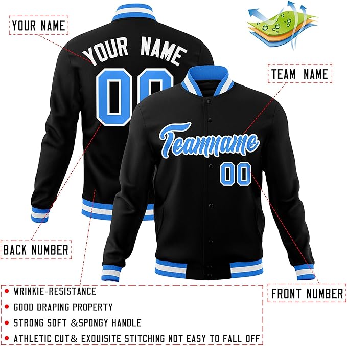 Custom Baseball Caging Jacket Black/Blue