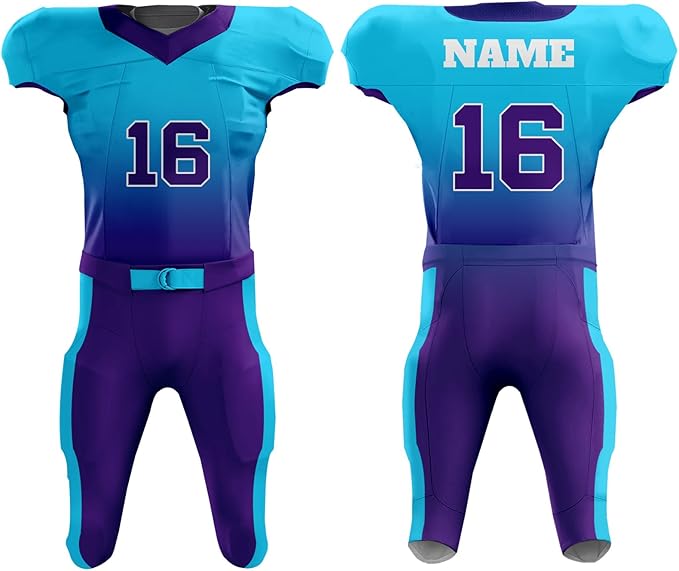 CUSTOM AMERICAN FOOTBALL BLUE & PURPULE UNIFORM