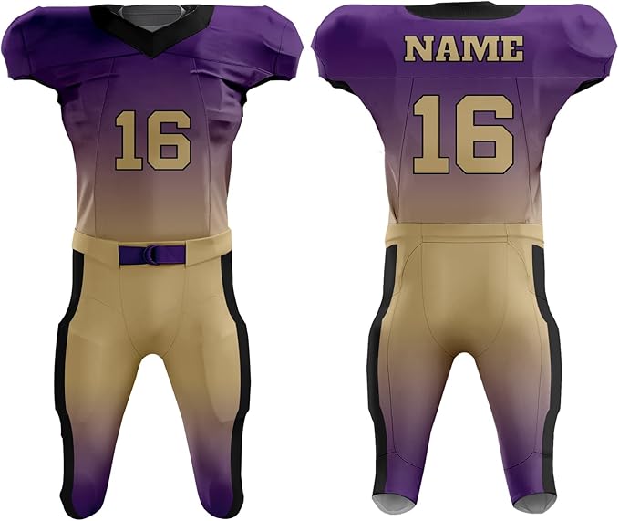 CUSTOM AMERICAN FOOTBALL WHITE & PURPULE UNIFORM