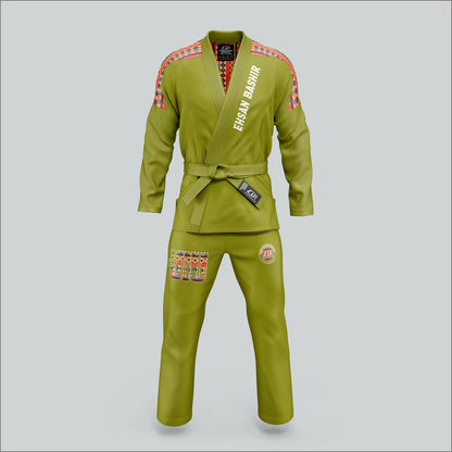 Olive Green Sublimated Panel & Embroidered BJJ Gi