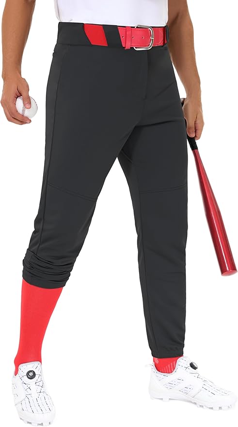 "Custom Black Baseball Pants - Short and Long Styles"