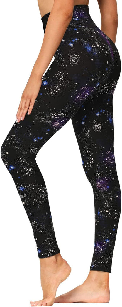 High Waisted Leggings for Women Galaxy
