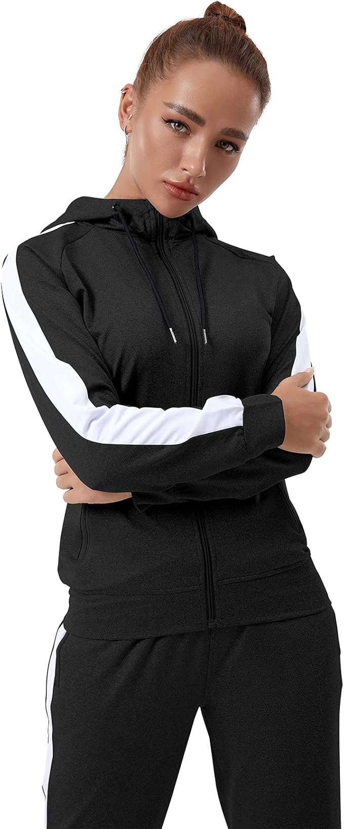 Custom Track Suit For Women Army Black