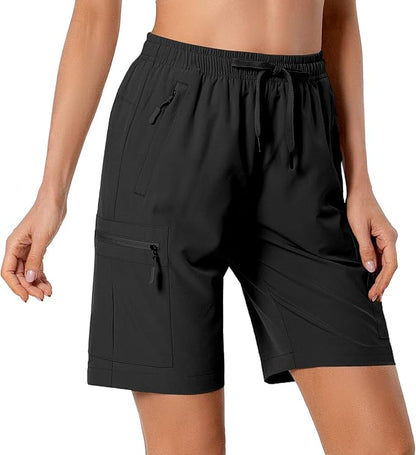 Women's Lightweight Hiking Cargo Shorts (Black)