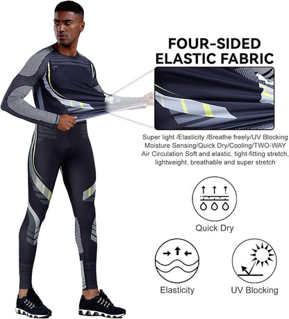 EBI Men's Compression Workout Set (White/Black)