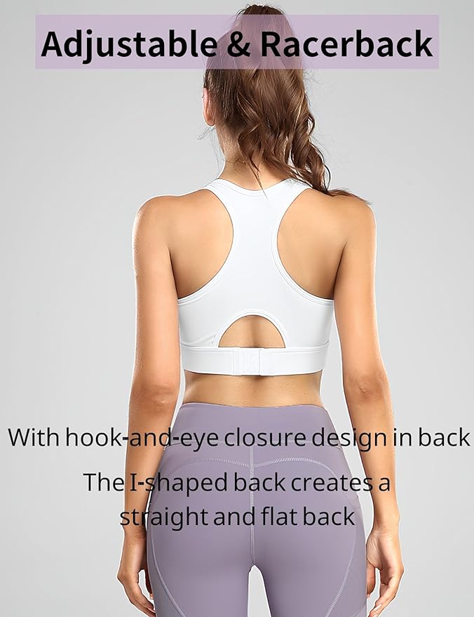 Sports Bras for Women High Support (White)