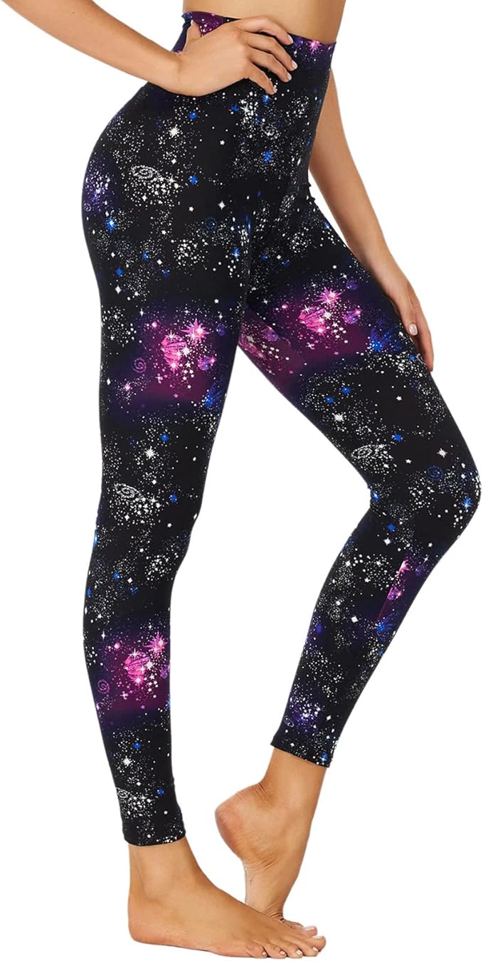 High Waisted Leggings for Women Galaxy