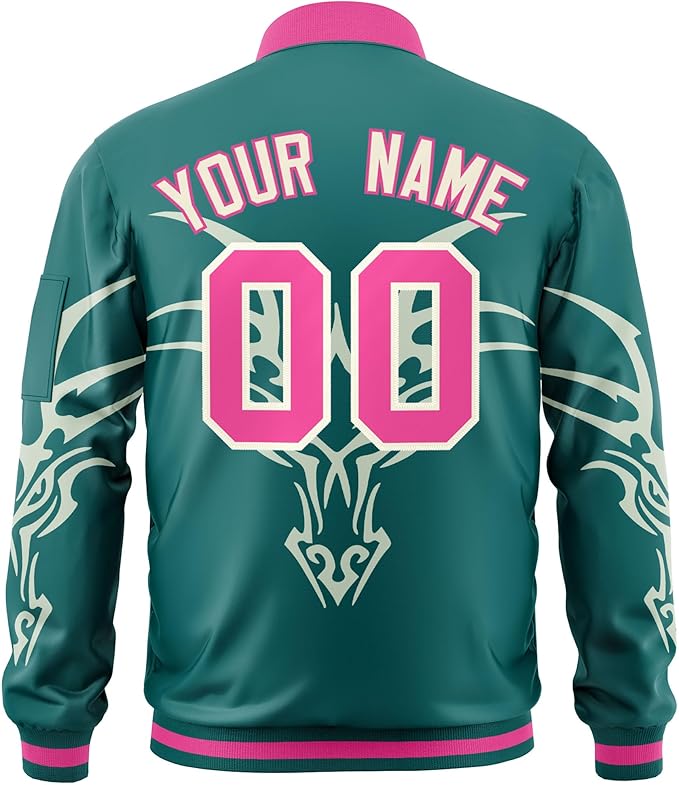 Custom Baseball Caging Jacket Green/pink