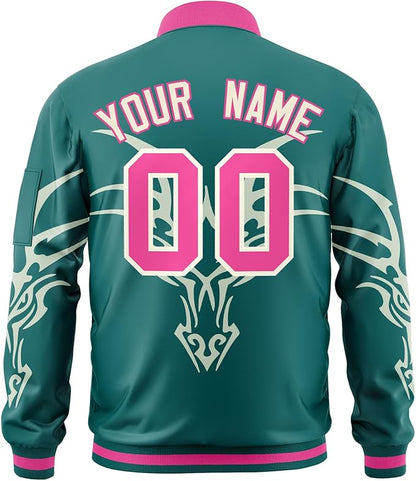 Custom Baseball Caging Jacket Green/pink