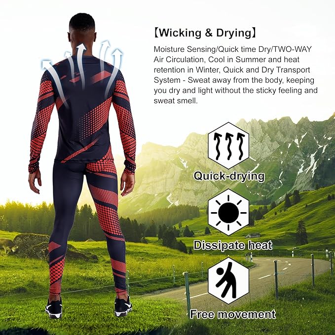 EBI Men's Compression Workout Set (RED/BLACK)